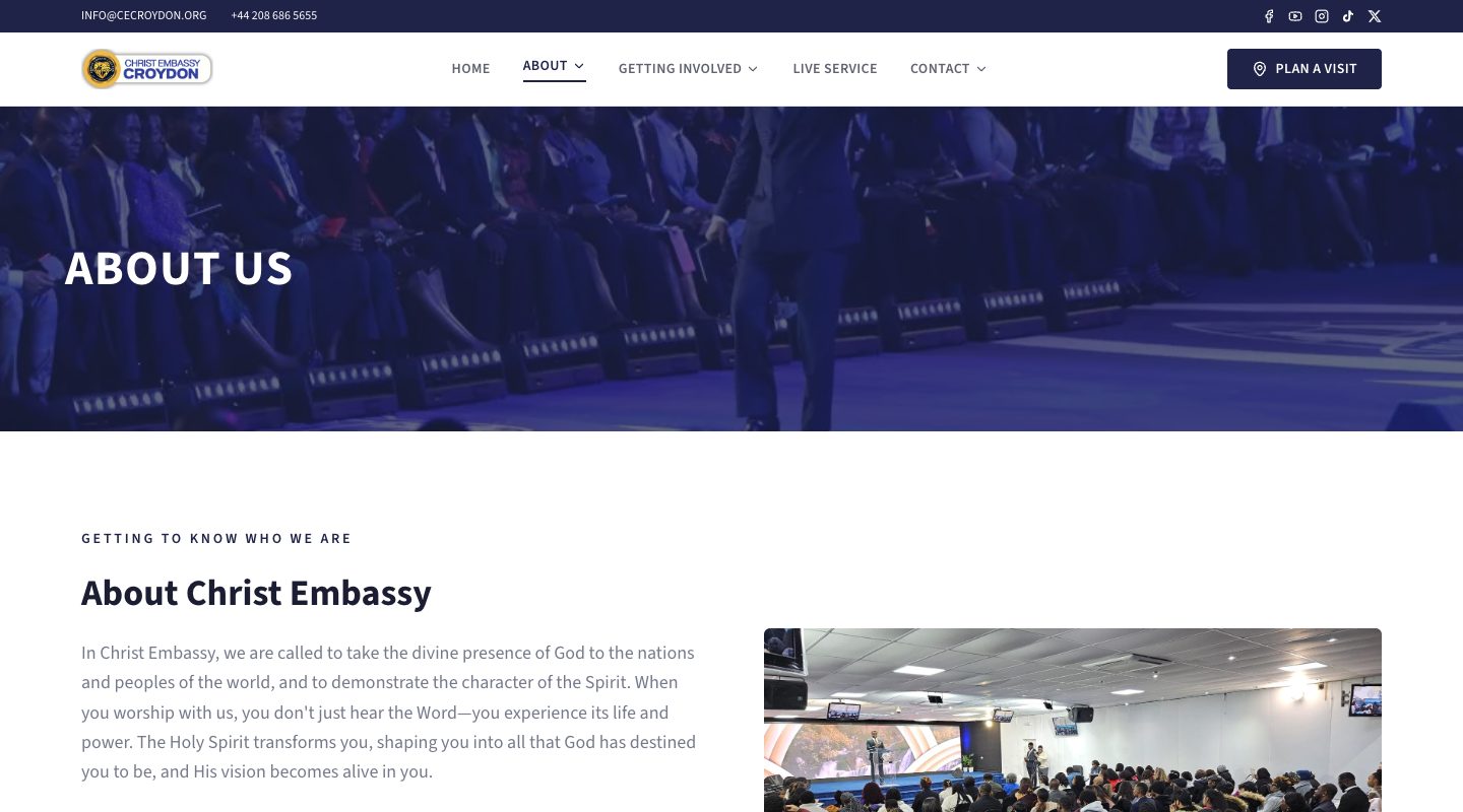 The Christ Embassy Croydon about page