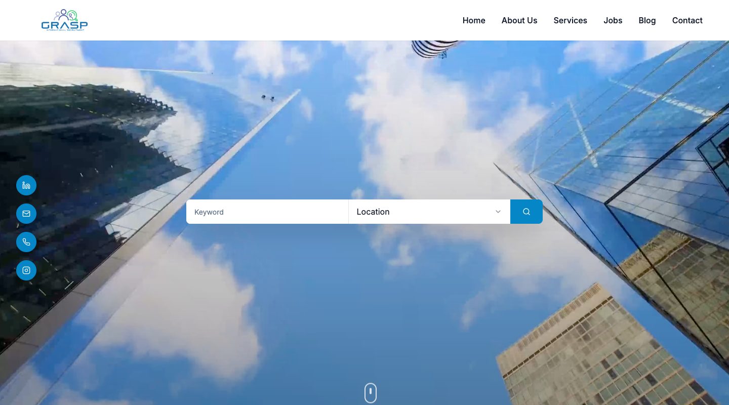 The GRASP International Recruitment website homepage